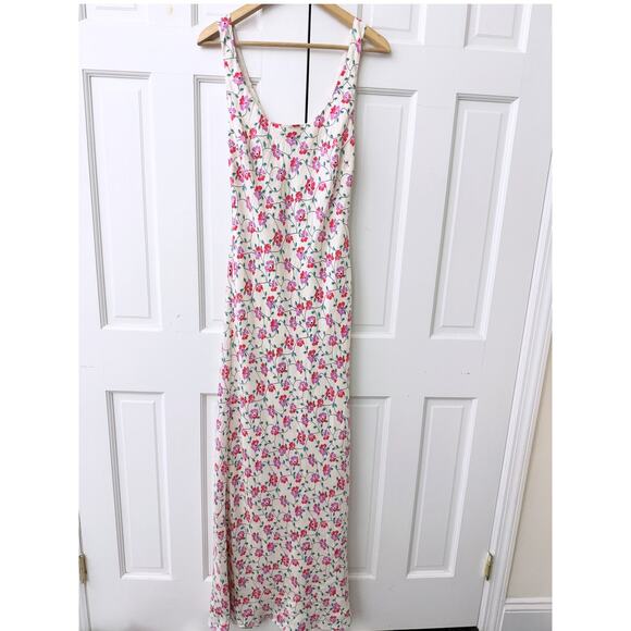 ALIX OF BOHEMIA Floral-print Crinkled-silk Maxi Dress in Rosebud - Picture 1 of 11